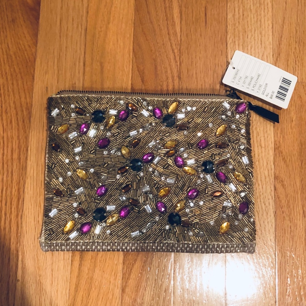 NWT Anthropologie clutch bag with rhinestones
